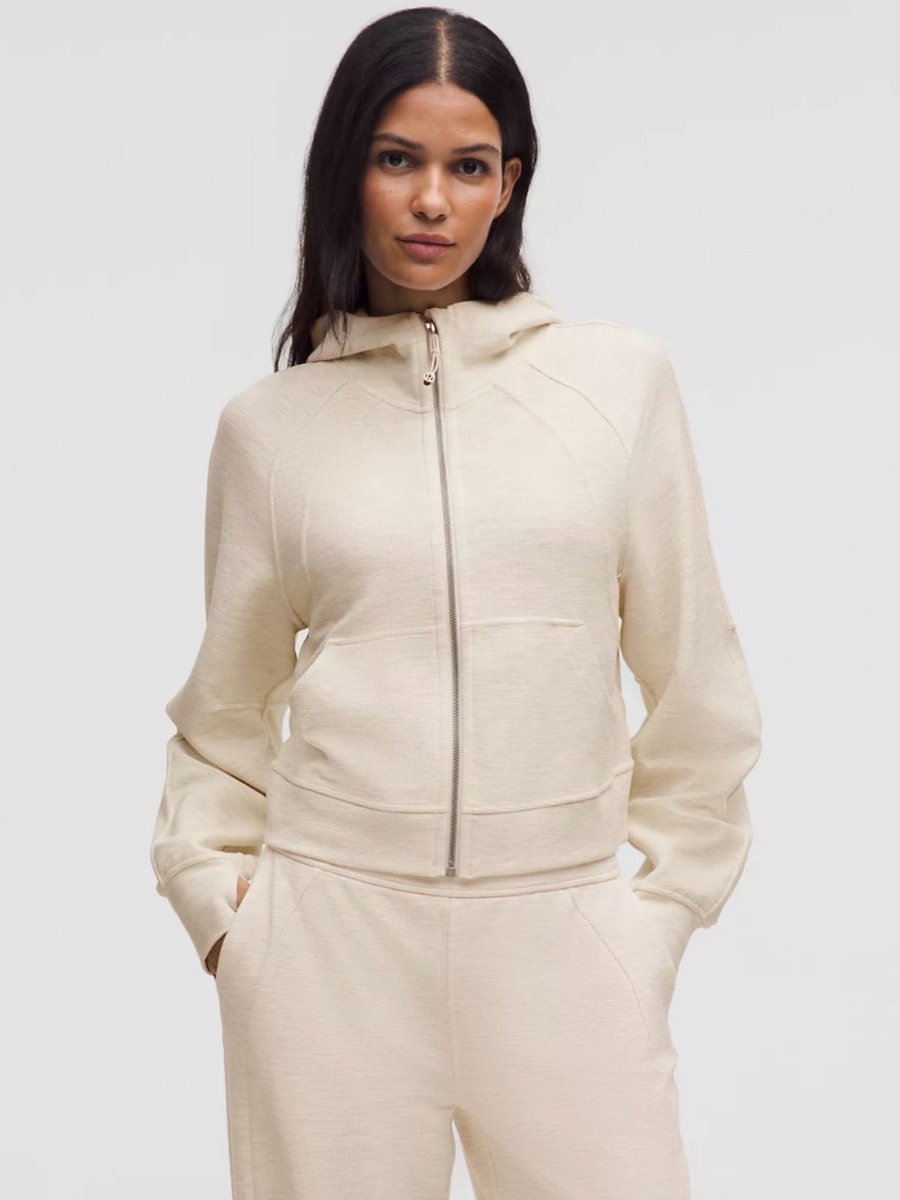 lululemon athletica Off White Zip Hoodie